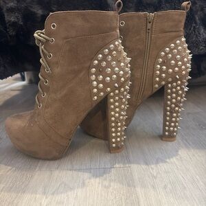 Studded Brown Ankle Boots